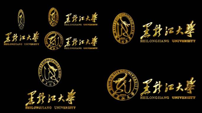 黑龙江大学_金属质感LOGO立体旋转