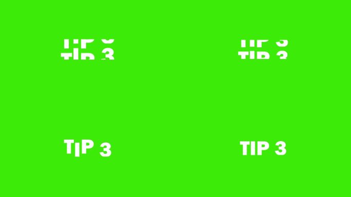 提示3文本动画老虎机效果在绿色屏幕上