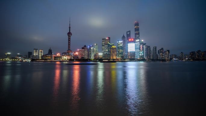 上海外滩CBD陆家嘴建筑群延时夜景7