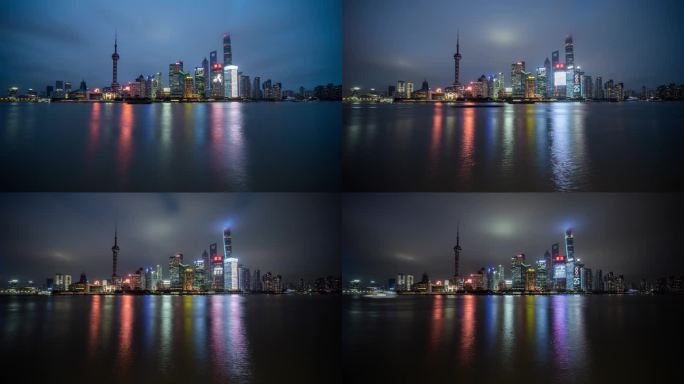上海外滩CBD陆家嘴建筑群延时夜景7