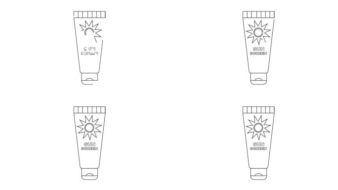 动画草图的防晒霜瓶子图标