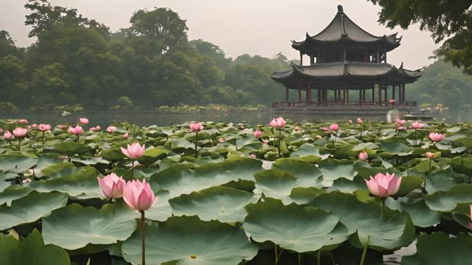 杭州西湖 西湖曲院风荷荷花 西湖风景