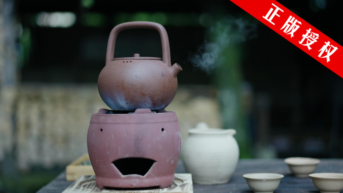 复古陶瓷烧水壶围炉煮茶禅茶意境空镜