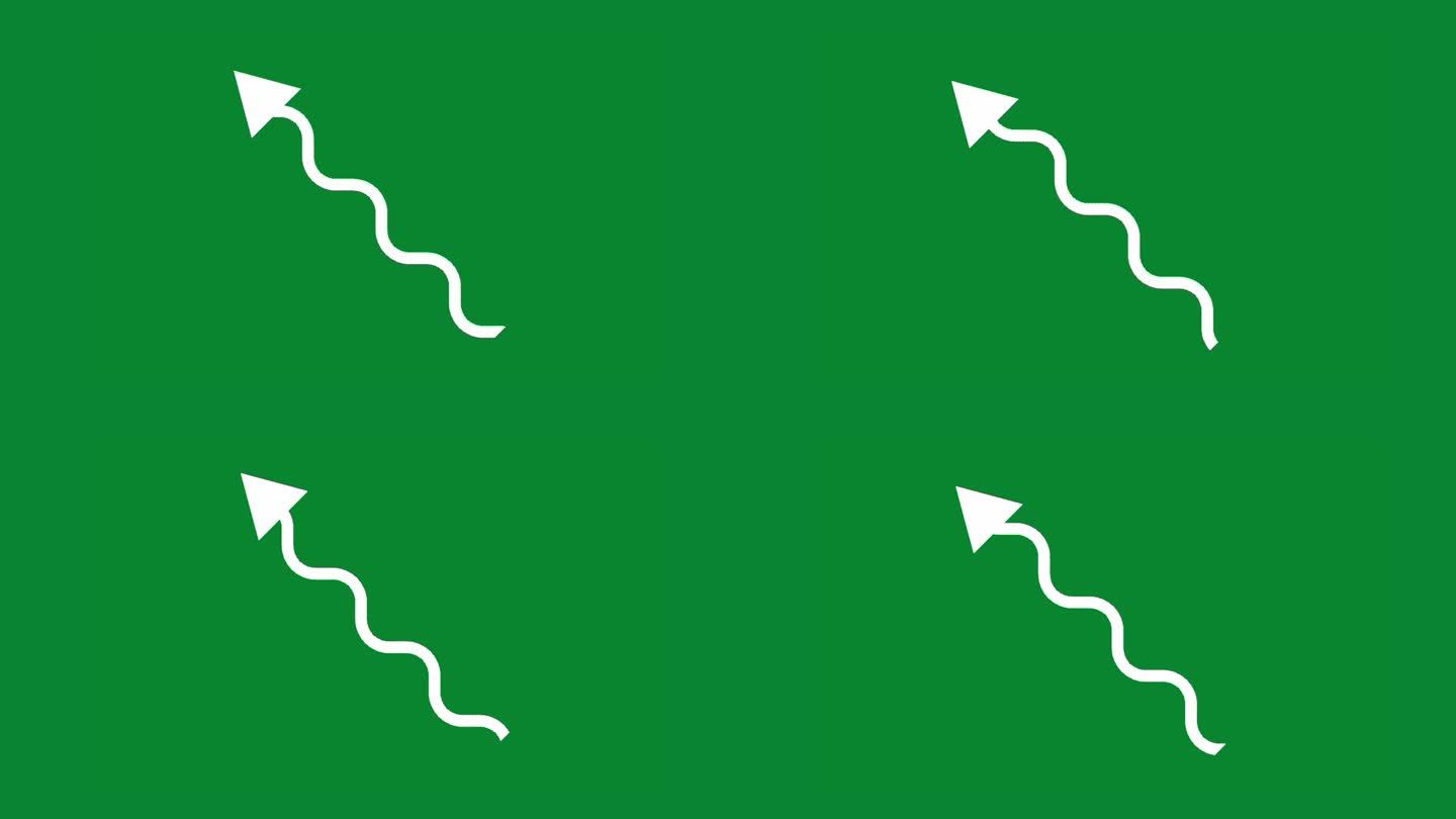 向上箭头，直接符号设置在绿色背景上。