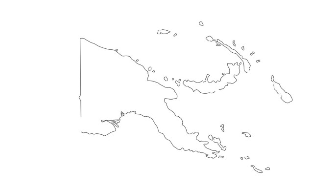 巴布亚新几内亚地图的动画素描图标