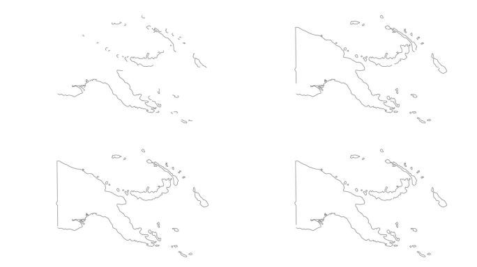 巴布亚新几内亚地图的动画素描图标