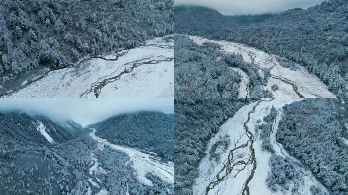 冰雪河谷 河谷冰川 冰雪森林