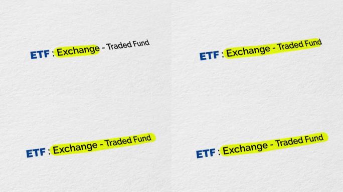 ETF交易所交易基金排版动画。