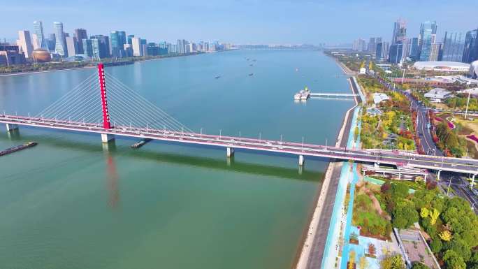 浙江杭州城市地标风景航拍风光美景4