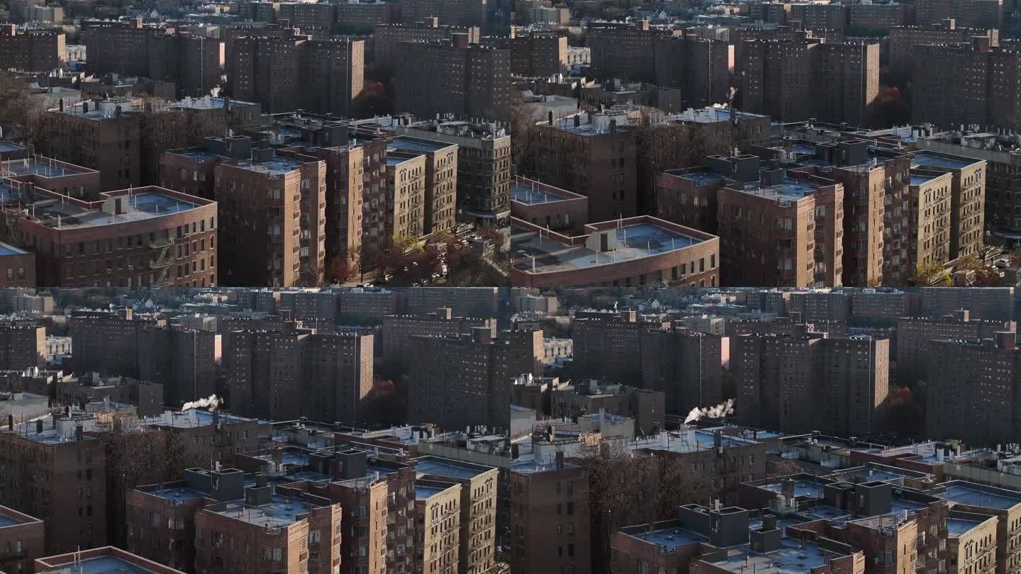 纽约市布朗克斯的屋顶鸟瞰图