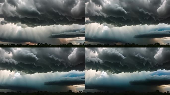 乌云阴天乌云密布大雨将至空境云翻滚龙卷风