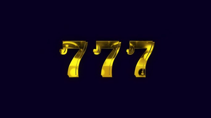 大奖。“777”的3D风格。3D大奖“777”。金头奖“777”在3D透明背景。带有金色文字的动画横