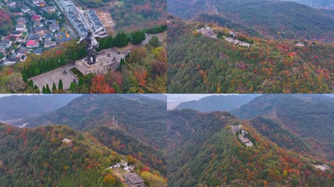 浙江绍兴会稽山大禹陵景区航拍越城区风景大