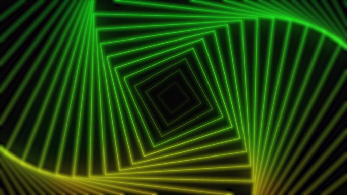 复古背景抽象发光未来走廊多边形网格线框隧道运动无穷波无缝循环4K分辨率。赛博朋克几何荧光紫外线灯。