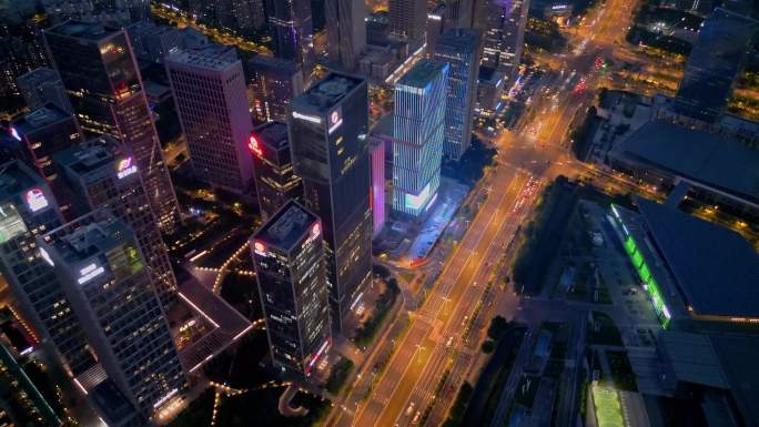 南京河西金融城夜景航拍
