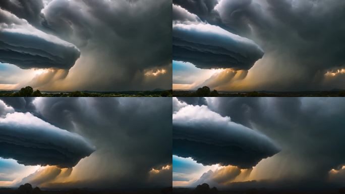 乌云阴天乌云密布大雨将至空境云翻滚龙卷风