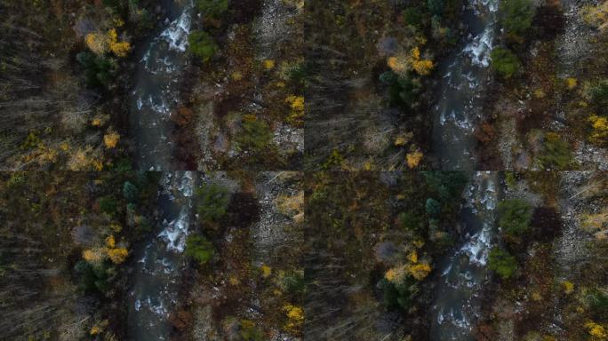 电影无人机空中四驱车道路大理石水晶磨坊河令人惊叹的秋天白杨秋天的颜色南科罗拉多落基山脉山峰Ouray