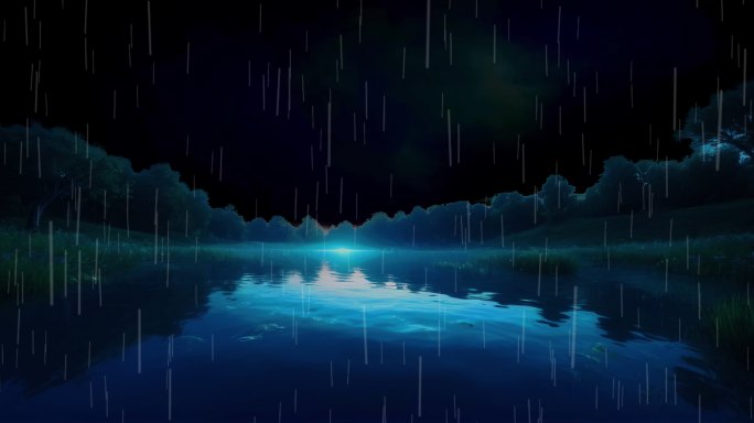 夜晚自然风景水中倒影湖水静谧夏日