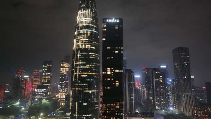 中国华润大厦南山区深圳湾体育中心夜晚夜景