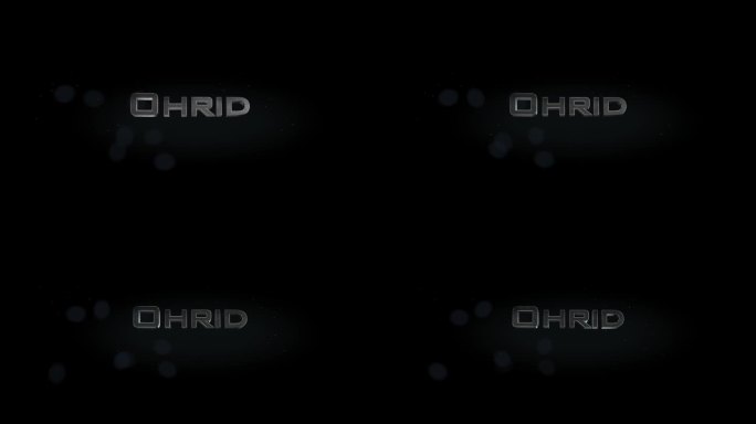 奥赫里德3D标题字与金属动画文本透明黑色