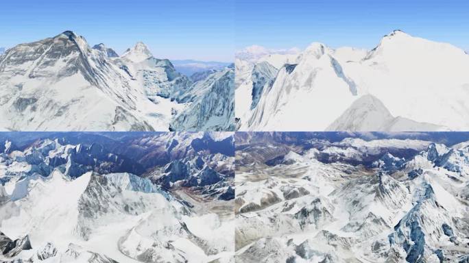 珠穆朗玛峰 航拍 喜马拉雅山脉