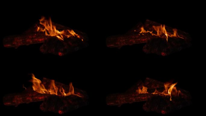 黑背景壁炉里的炭火