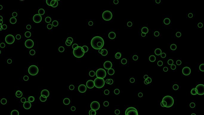 4K原创（透明通道）绿色气泡上升