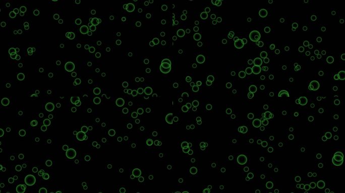 4K原创（透明通道）绿色气泡上升