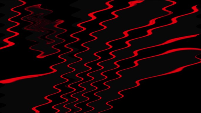 以视频序列形式的抽象插图，黑色背景上的红色波浪图形，现代艺术，背景为音乐场景