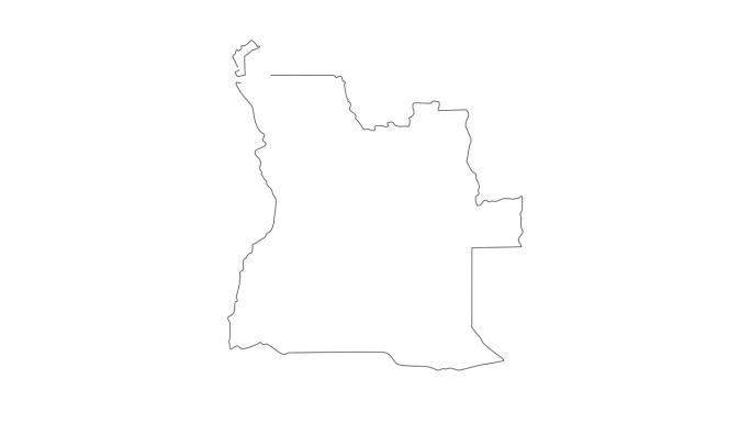 安哥拉国家地图草图图标动画