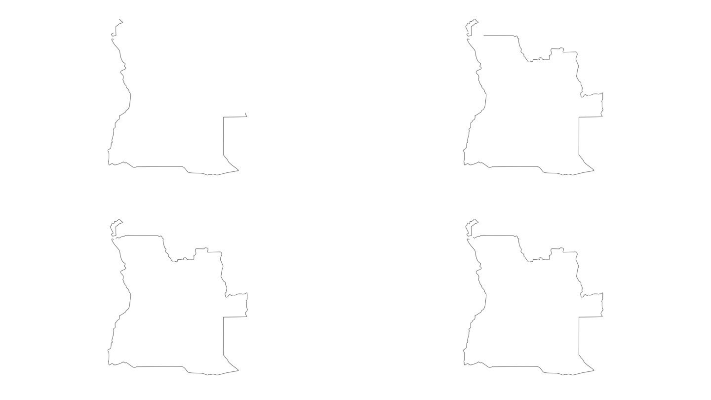 安哥拉国家地图草图图标动画