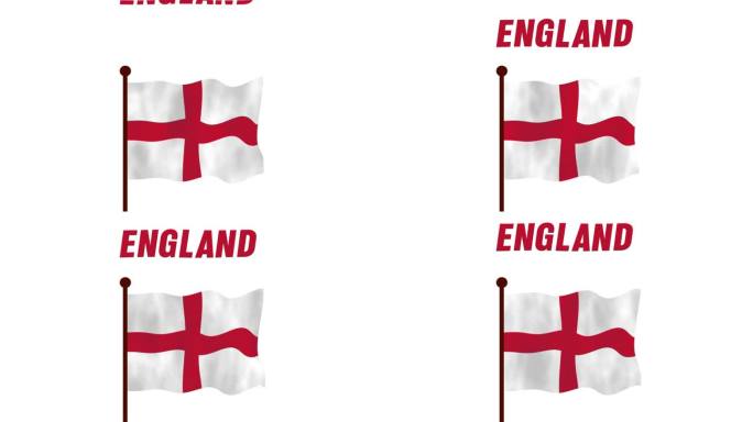 英国升旗动画视频，介绍国名和国旗4K解析度。