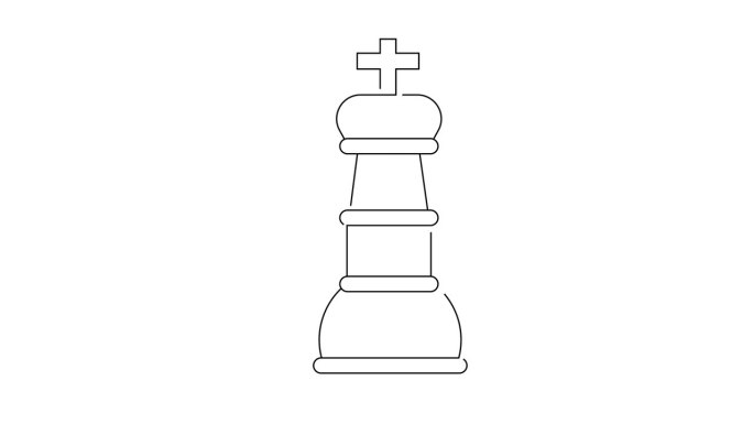 动画素描的皇后棋子图标