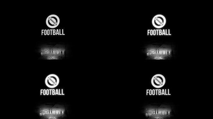 一个闪烁的电视美式足球节目介绍与可见的电视扫描线