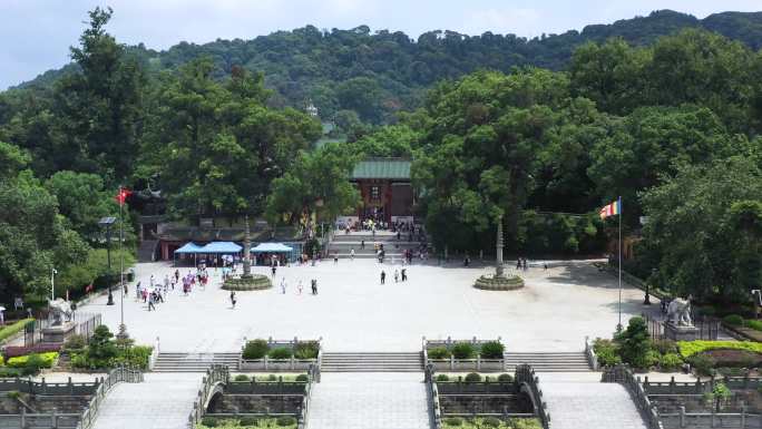 航拍中国广东省韶关市曲江南华禅寺