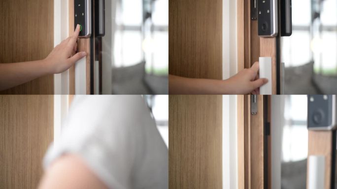 手动使用智能数字门锁，同时打开或关闭家中或公寓的门。