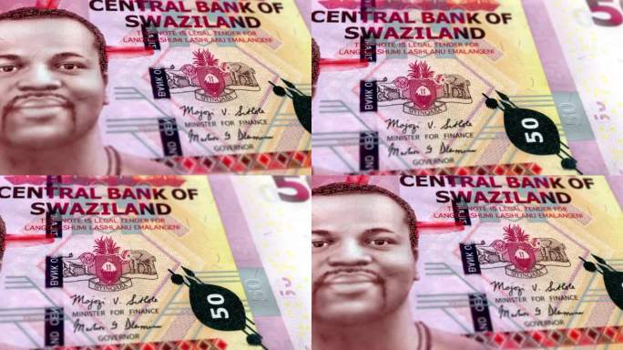 Eswatini Swazi Lilangeni 50张钞票，50张斯威士兰Lilangeni，斯威