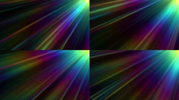 抽象的动画彩虹背景，闪烁的粒子，发光的光线，光线波尾。神秘主义，神秘主义，魔法，神圣知识。4 k。