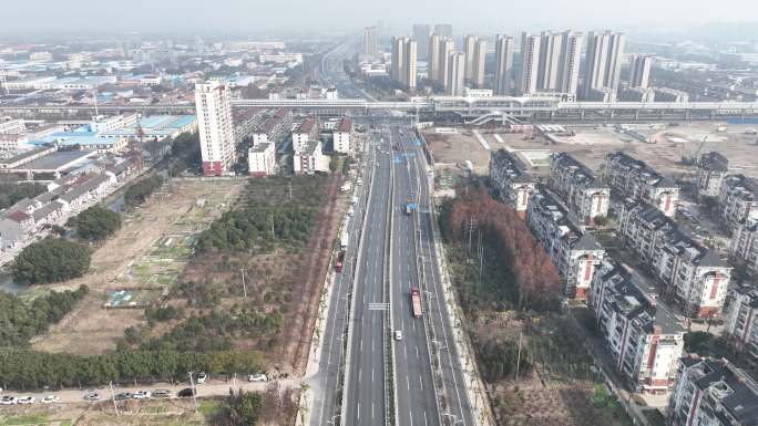 上海奉贤肖塘大叶公路航拍