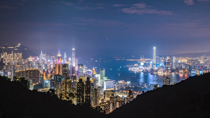 香港维多利亚港夜景延时 原创7K