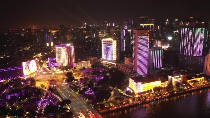 中国广东省广州市越秀区海珠广场夜景