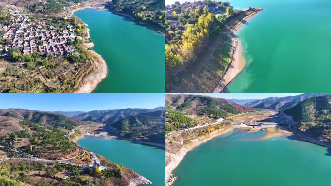 航拍淄博淄川太河水库