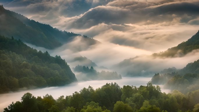 山川森林河流云雾4K-2