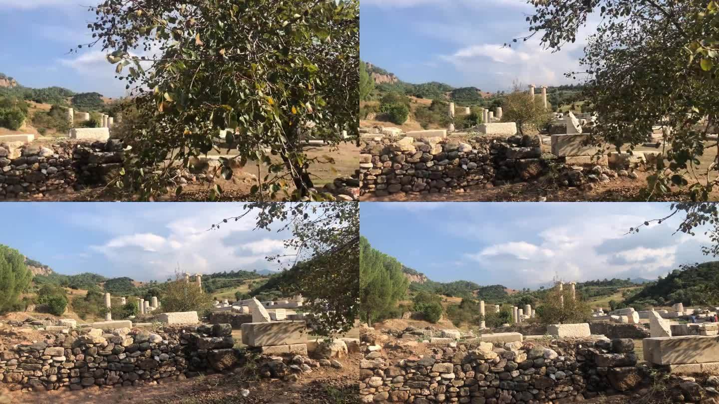 阿尔忒弥斯神庙在萨迪斯古城，萨迪斯在马尼萨土耳其-希腊建筑，安纳托利亚，土耳其，石材，建筑结构-阿尔