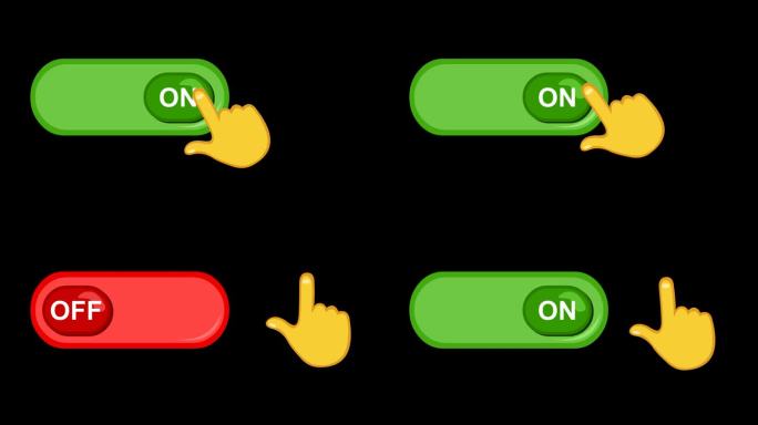 视频动画黄手开关按钮