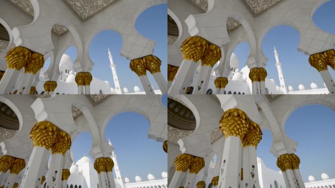 阿联酋阿布扎比谢赫扎耶德大清真寺的石柱
