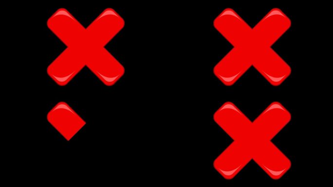 视频动画红十字图标拒绝取消