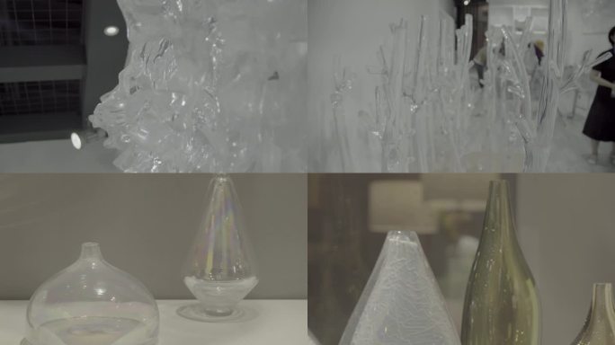 01玻璃展会 玻璃 琉璃水晶 冰造型4K