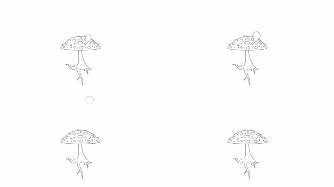 致幻真菌飞木耳bw轮廓二维物体动画