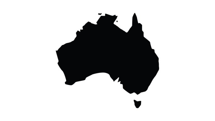 动画形成了一个澳大利亚地图图标
